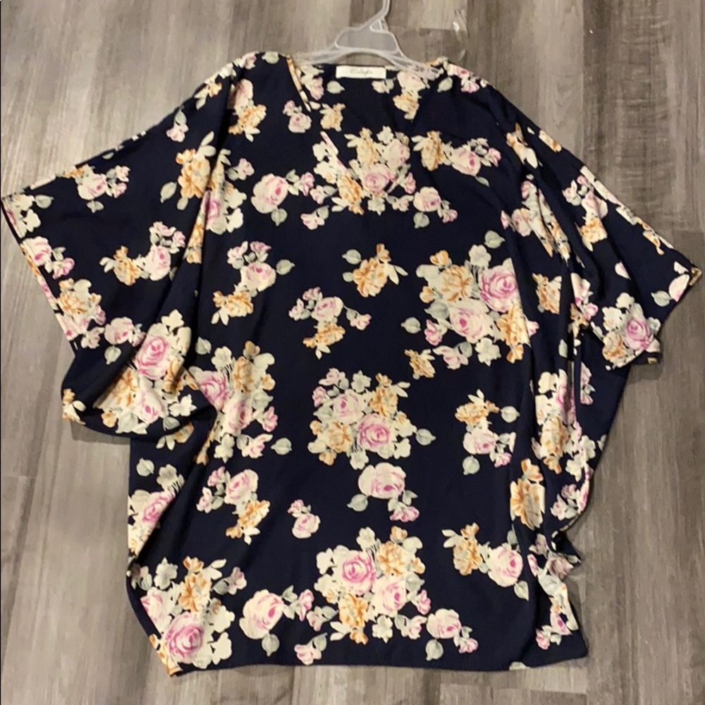 Kimono dress with rose detail